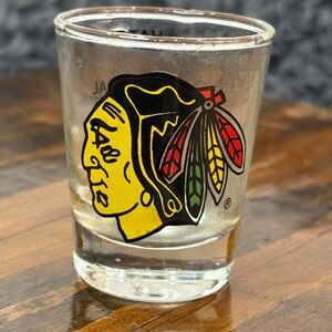 Chicago Blackhawks NHL Shot Glass 1994 AMK Official Licensed Souvenir Bar